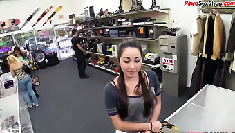 American Beauty Gives A Blowjob In A Pawnshop