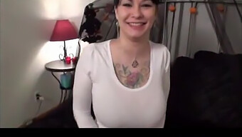 Emo Girl With Tattoos Flaunts Her Big Natural Tits And Bra