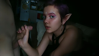 Amateur Homemade Video Of Young Elf Giving Deep Throat To Big Cock